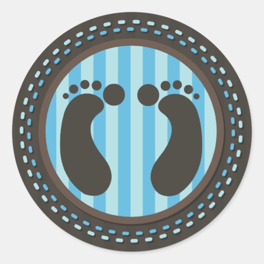 Empreintes Bébé - Bleu - Stickers (Devant)