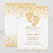 Empreintes bébé Invitation douche (Devant / Derrière)