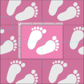 Empreintes bébé roses tissu motif do-it-yourself t (Carreau)