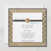 Empreintes dans le Faire-part de mariage de sable (Devant)