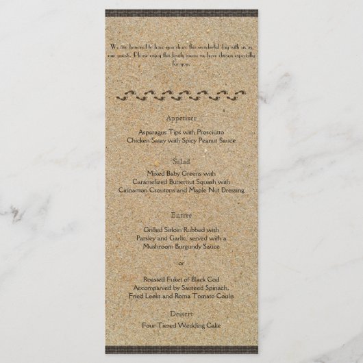 Empreintes dans le menu Mariage Sable (Devant)