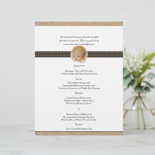 Empreintes dans le menu Mariage Sable (Debout devant)