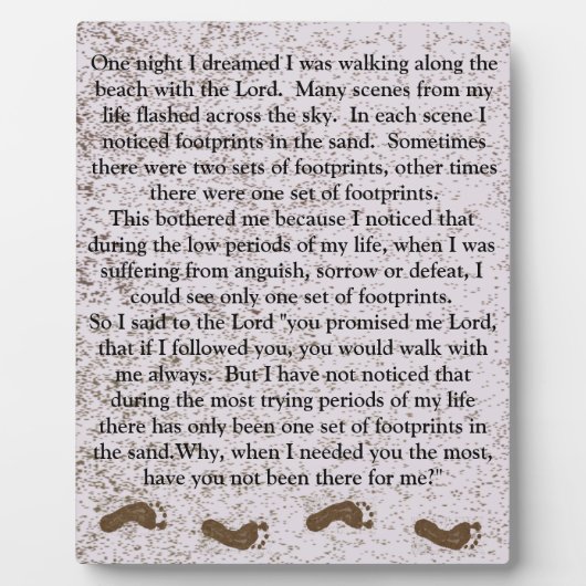 Empreintes dans le sable avec la Plaque Jésus (Devant)