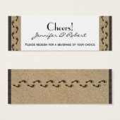 Empreintes dans les tickets de boisson Mariage de  (Devant & derrière)