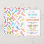 Empreintes de Bébé - Invitation à une Baby Shower (Devant / Derrière)