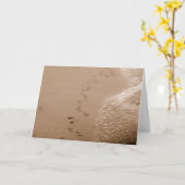 Empreintes De Chien Dans La Carte De Sympathie Du  (Fleur jaune)