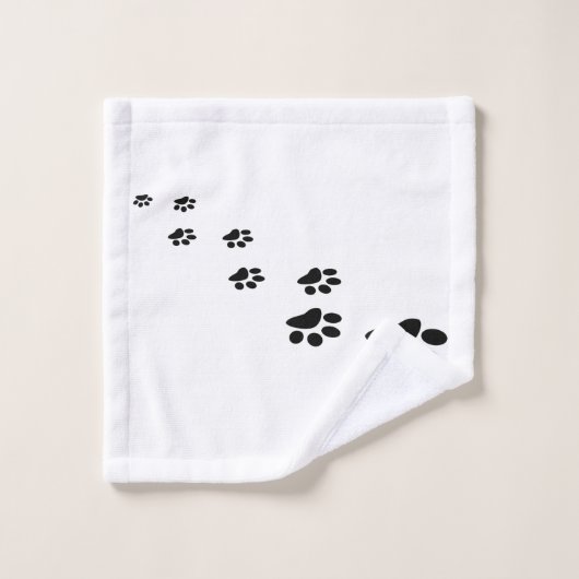 empreintes de chien noir (Gant de toilette)