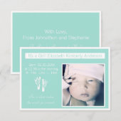 Empreintes de menthe fraîches Faire-part de naissa (Devant / Derrière)
