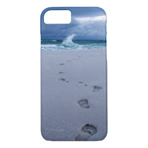 Empreintes de pas dans les coques iphone de sable