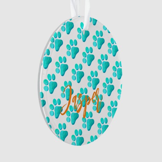 Empreintes de patte Aqua Blue PET NOM Orange Moder (devant)