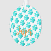 Empreintes de patte Aqua Blue PET NOM Orange Moder (devant)