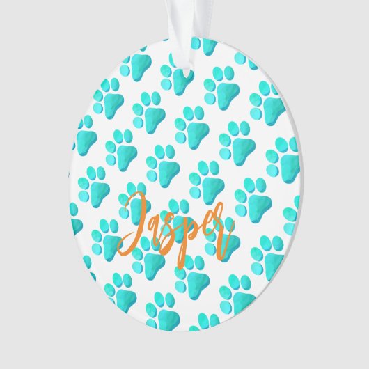 Empreintes de patte Aqua Blue PET NOM Orange Moder (devant)