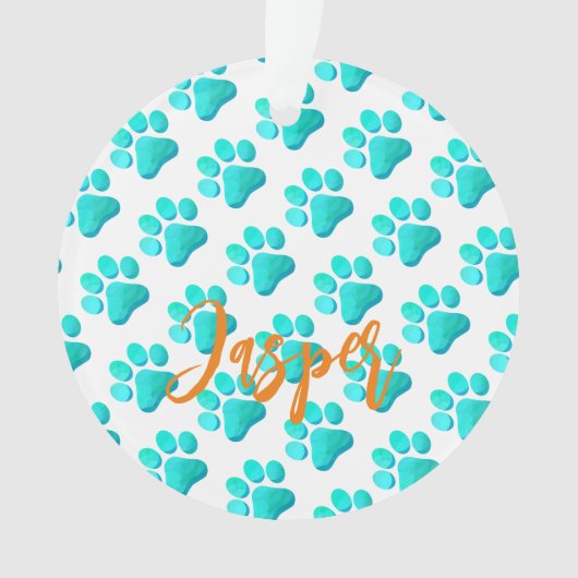 Empreintes de patte Aqua Blue PET NOM Orange Moder (devant)