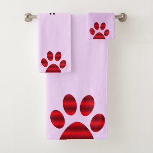 Empreintes de pattes à dégradé rouge
