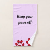 Empreintes de pattes à dégradé rouge (Serviette à main)