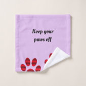 Empreintes de pattes à dégradé rouge (Gant de toilette)