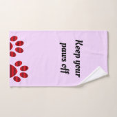 Empreintes de pattes à dégradé rouge (Serviette à main)