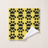 Empreintes de pattes Abstrait Motif Jaune Serviett (Gant de toilette)