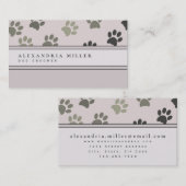 Empreintes de pattes animaux | Carte de visite ros (Devant / Derrière)