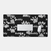 Empreintes de pattes blancs noirs Nom personnalisé (Clavier et souris)