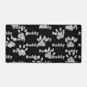 Empreintes de pattes blancs noirs Nom personnalisé (Recto)