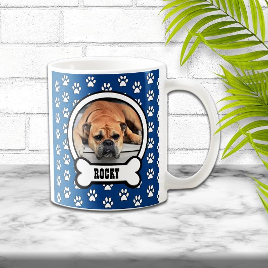 Empreintes de pattes Blue Pet Photo Mug