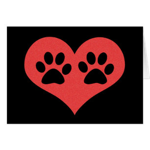 Empreintes de pattes dans mon coeur par carte de v