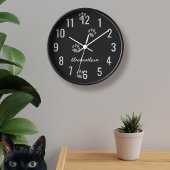 Empreintes de pattes de Chat Noir horloge murale p