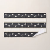 Empreintes de pattes de chats noir & blanc d'antiq (Serviette à main)