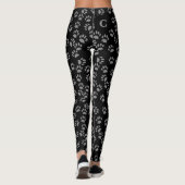 Empreintes de pattes de chats noirs Motif Leggings (Dos)