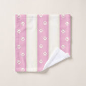 Empreintes de pattes de chats sur Pink & Antique W (Gant de toilette)