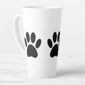 Empreintes de pattes de chien en Mug de café noir (Angle gauche)
