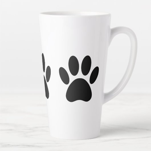 Empreintes de pattes de chien en Mug de café noir (Droite)