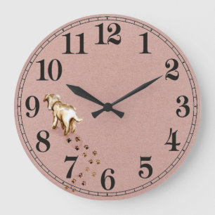 Empreintes de pattes de chien (grande) horloge mur