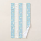 Empreintes de pattes de chien sur Bleu pâle et Bla (Serviette à main)