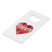 Empreintes de pattes De Chien Yorkie Et Coeur Roug (Dos Angle)