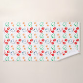 Empreintes de pattes de CHIENS mignons et COEURS D (Serviette de bain)
