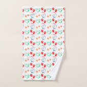 Empreintes de pattes de CHIENS mignons et COEURS D (Serviette à main)
