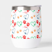 Empreintes de pattes de CHIENS mignons et COEURS D (Gauche)