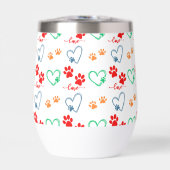 Empreintes de pattes de CHIENS mignons et COEURS D (Avant)