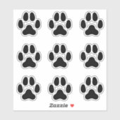 Empreintes de pattes de chiens Stickers Black Anim (Feuille)