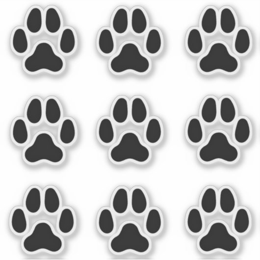 Empreintes de pattes de chiens Stickers Black Anim (Devant)