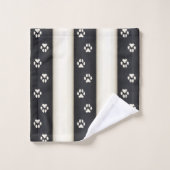 Empreintes de pattes de chiens sur Black & Antique (Gant de toilette)
