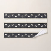 Empreintes de pattes de chiens sur Black & Antique (Serviette à main)
