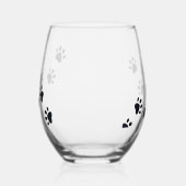 Empreintes de pattes Design Stemless \ Verre à vin (Droite)