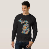 Empreintes de pattes du Michigan Sweatshirt de bas (Devant entier)