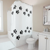 Empreintes de pattes du rideau de douche (En situation)