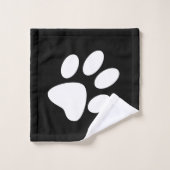 Empreintes de pattes et Pois noirs et blancs (Gant de toilette)