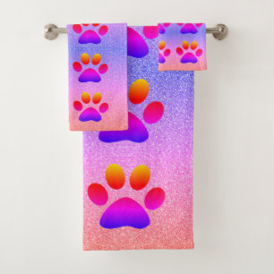 empreintes de pattes Glitterie colorée Multicolor