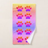 empreintes de pattes Glitterie colorée Multicolor (Serviette à main)